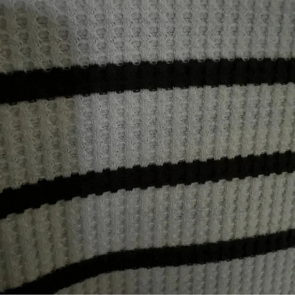 Talbots Raglan Waffle Knit Cowlneck Top‎ Stripes Plus Size 1X - Picture 4 of 9